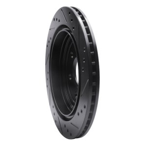 Cadillac SRX Brake Rotor (1) - Rear Left - R1 Concepts - Drilled & Slotted - Black - `10-`16